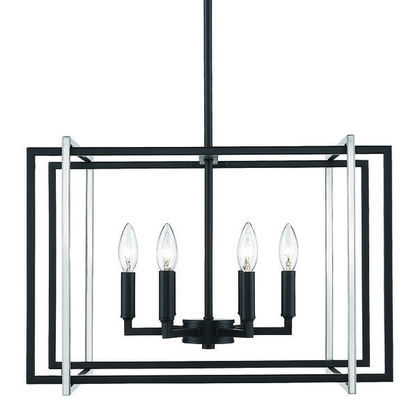 Tribeca Black and Pewter 21-Inch Six-Light Chandelier, image 1